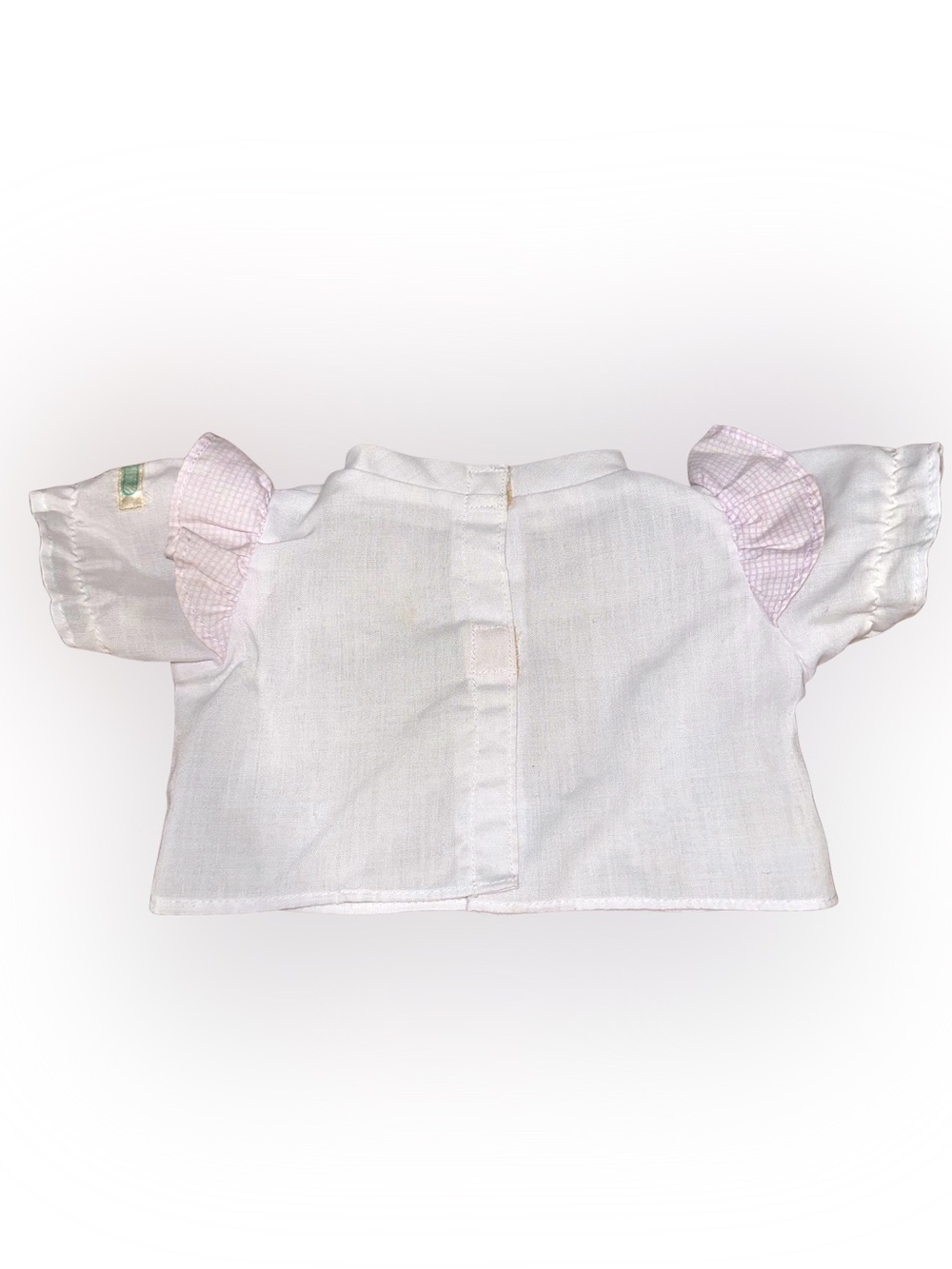 Vintage 80’s Coleco Cabbage Patch Kids Doll White Shirt Pink Gingh Ruffle Sleeve